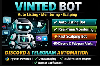 discord vinted bot, vinted scraping bot, vinted monitor bot vinted bot