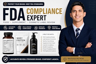 review and design food supplement cosmetic labels for fda compliance