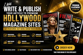 write and publish your article to premium hollywood magazine sites