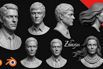 sculpt custom 3d head bust for printing