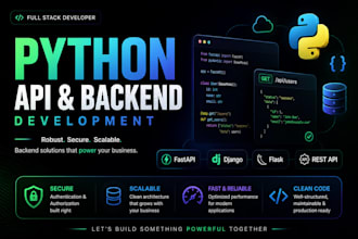 develop a python rest API with django, fastapi, or flask