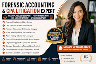 review financial negligence claim and prepare CPA affidavit of merit for lawsuit
