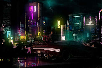design futuristic science fiction city, cyberpunk city