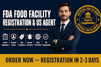 do fda registration and US agent for food facility