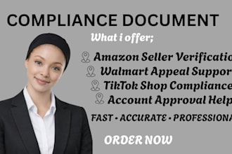 write compliance document for amazon walmart and tiktok sho