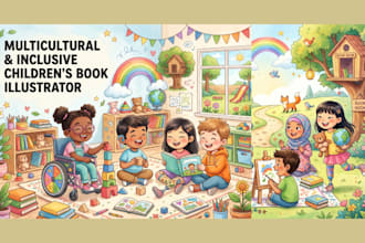 disability inclusive diverse multicultural characters children book illustration