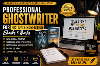 be your book writer ghostwriter ebook ghost writer for fiction and nonfiction