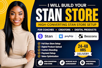 set up a stan store for ebooks, courses, and digital products