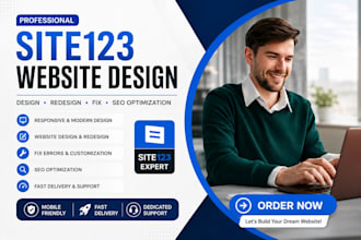 do site123 website design, redesign or fix site123 website, SEO optimization