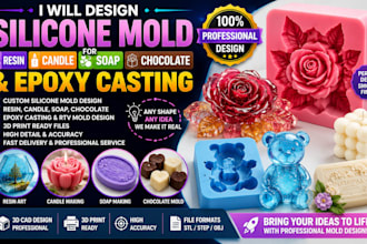 design silicone mold for resin candle soap chocolate and casting products