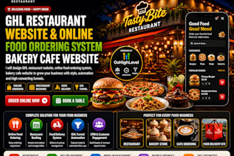 design ghl restaurant website, online food ordering system, bakery cafe website