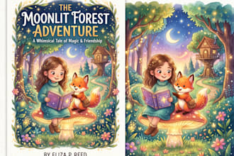 create KDP children book illustration and book cover