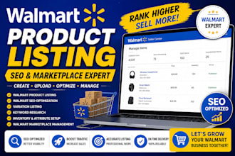 create walmart product listing SEO for walmart marketplace