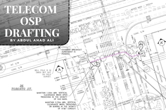 draft telecom outside plant OSP and conduit layout drawings in autocad