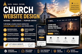 design modern church website, ministry website, nonprofit wordpress website