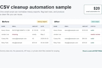 clean format and organize your CSV or excel file