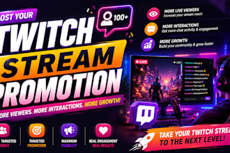 do twitch stream promotion to boost your live viewers and interactions