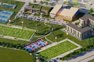 plan your dream to reality urban master plan, community center,sports facilities