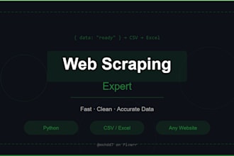 scrape any website and deliver clean structured data in CSV or excel