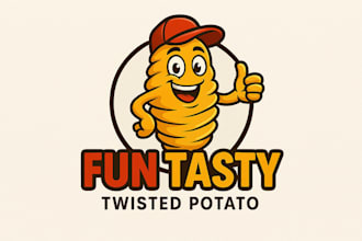 make fun tasty twisted potato mascot logo design without any copyright concept