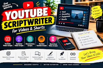 be your engaging youtube scriptwriter for videos and shorts