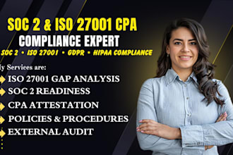 do soc 2 and iso 27001 readiness, US CPA attestation and external audit with CPA
