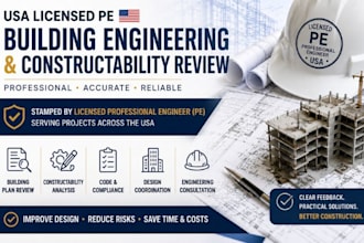 do constructability review by USA licensed pe