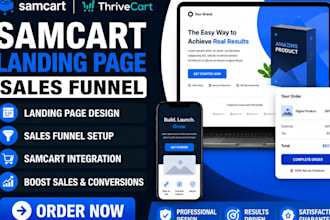 do samcart landing page, samcart thrivecart sales funnel samcart