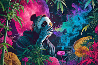 do amazing art of stoner, weed, psychedelic, unique style