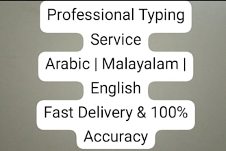 do fast and accurate arabic, malayalam, and english typing