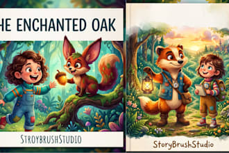 design children story book illustration cover and character design for kids book