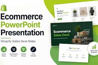 design ecommerce powerpoint presentation, shopify sales deck slides