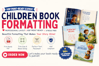 design children book formatting amazon KDP layout print ready interior design