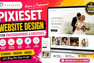 design a stunning pixieset photography portfolio gallery website, pixieset seo