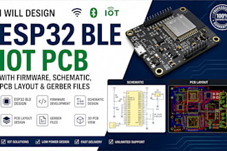 design esp32 ble iot pcb with firmware schematic pcb layout and gerber files