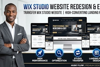 redesign or edit wix website, transfer wix studio website, wix landing page