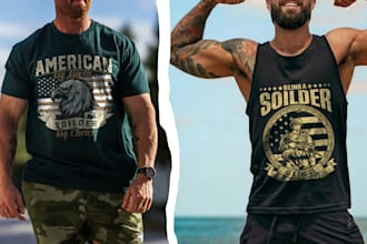 create patriotic military and veteran tshirt designs