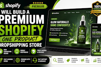 build a premium shopify one product dropshipping store