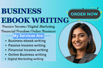 ghostwrite engaging business, passive income, financial freedom ebook for KDP
