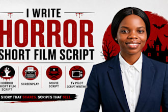 write horror short film script, screenplay, movie and TV pilot script writing
