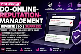 do online reputation management, reverse SEO  suppress negative link