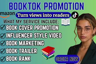 do book cover promotion, book sales, influencer video, book rank, booktok
