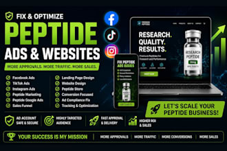 fix peptide facebook ads issue, tiktok ads, instagram ads for peptide marketing