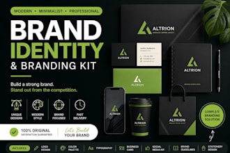 do business logo design, brand identity with full branding kit