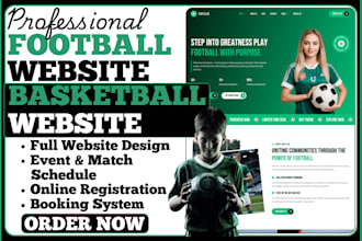 build football website basketball, baseball football academy golf club website