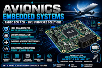 develop avionics embedded systems, fadec ecu pcb and mcu firmware solutions