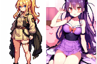 create custom pixel art character nsfwpixel art, nsfw art, pixel animation