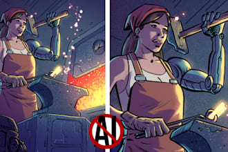 create a full color comic style illustration for you