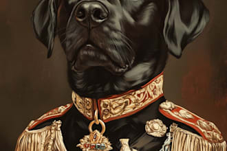 do a custom pet portrait, dog portrait, cat portrait