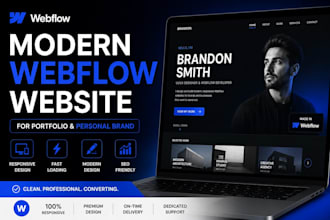 design a modern website for portfolios businesses and brands with webflow
